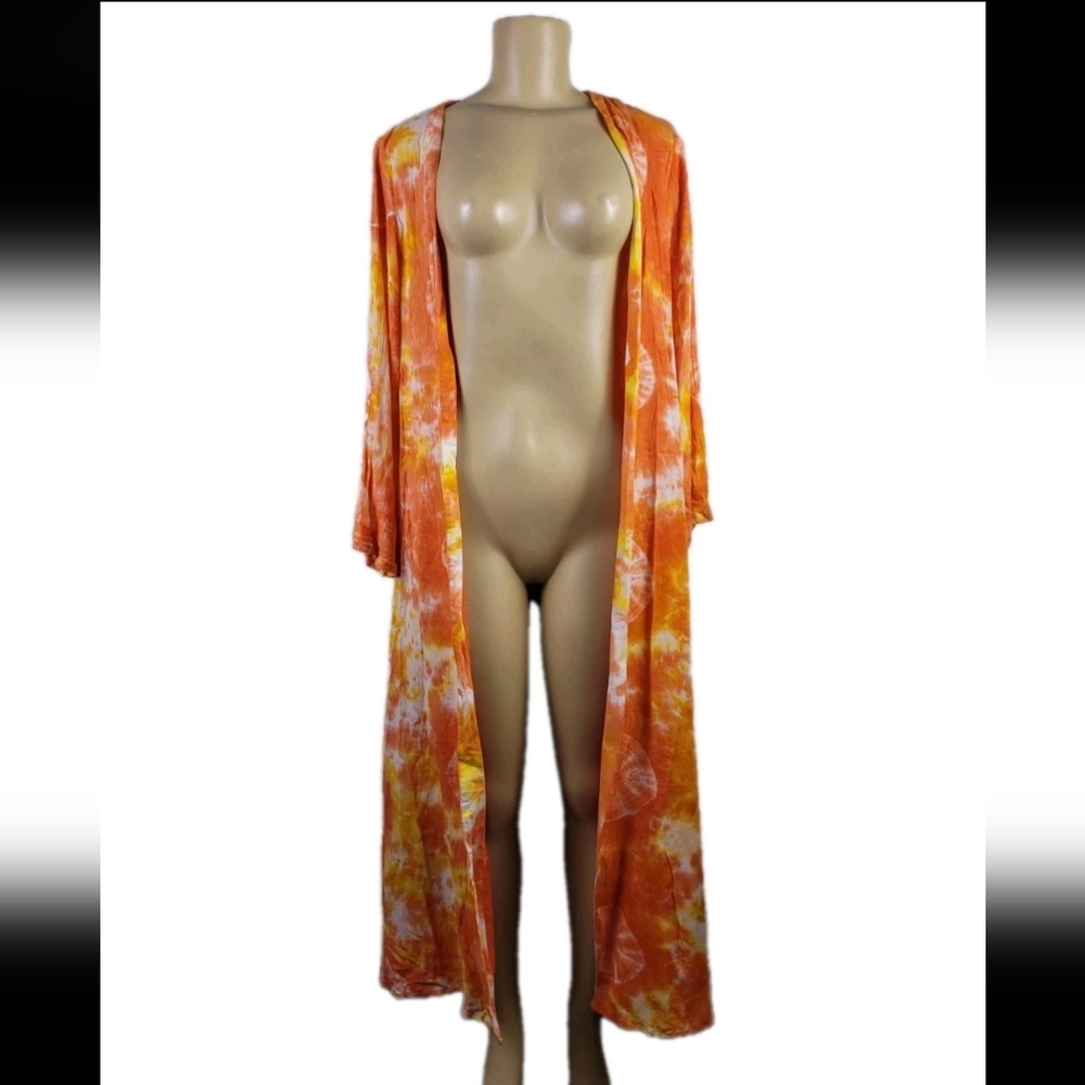 All Things Mochi XS Orange Tie Dye AOP‎ Iouma Maxi Robe Boho Fruit
